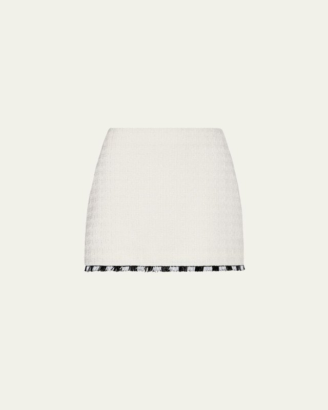 Jayla Bead Fringe Tweed Mini Skirt